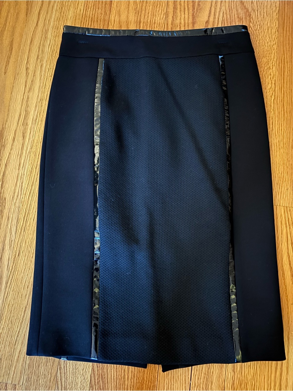 Karen Millen Black Pencil Skirt with Shiny Trim